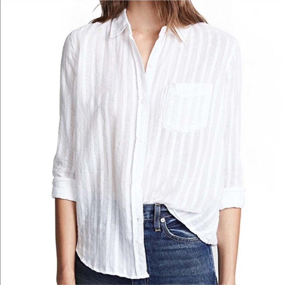 Rails Charli White Shadow Stripe Button Down